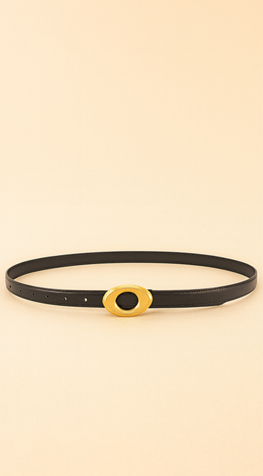 Maya Metal Buckle Faux Leather Belt - Black