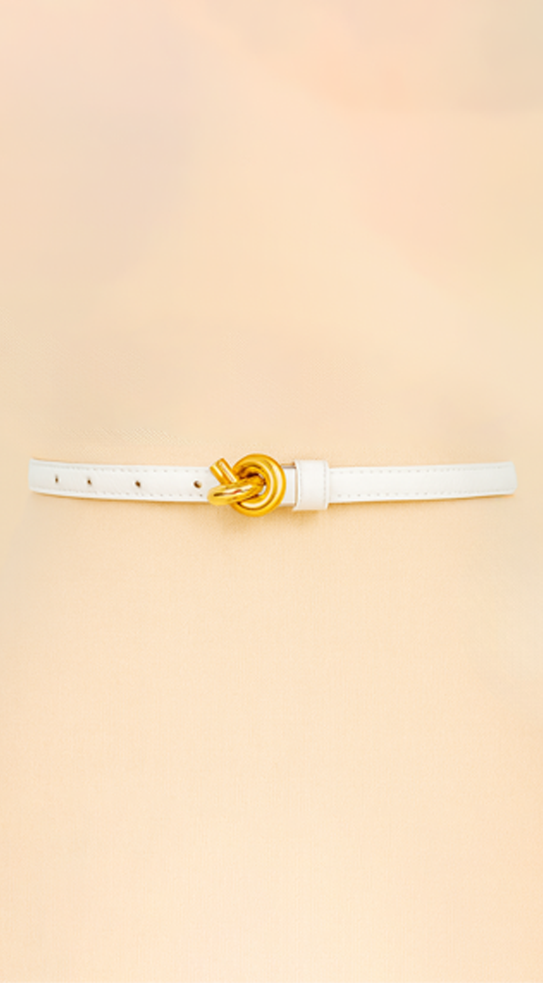 Naya Metal Buckle Faux Leather Belt - White