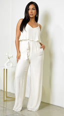 Rya Cami Layered Jumpsuit - Light Beige