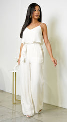 Rya Cami Layered Jumpsuit - Light Beige