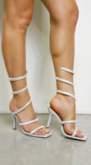Seralina Coiled Sandal Heels - Silver