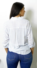 Drift Twist Stripe Shirt - Chambray Blue