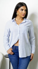 Everyday Stripe Button Down Shirt - Blue
