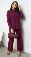 Mirel Knit Set - Burgundy