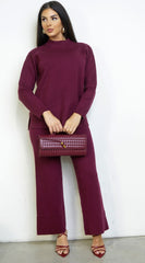 Mirel Knit Set - Burgundy