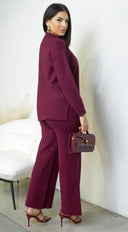 Mirel Knit Set - Burgundy