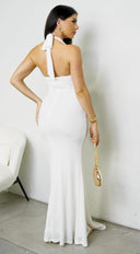 Zalyra Halter Cutout Maxi Dress - White