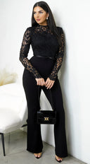 Sorvella Lace Jumpsuit - Black