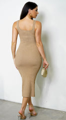 Calixa Lurex Midi Dress - Gold