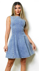 Hayes Denim Mini Dress - Blue