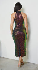 Lunera Sequin Mock Neck Midi Dress - Multi