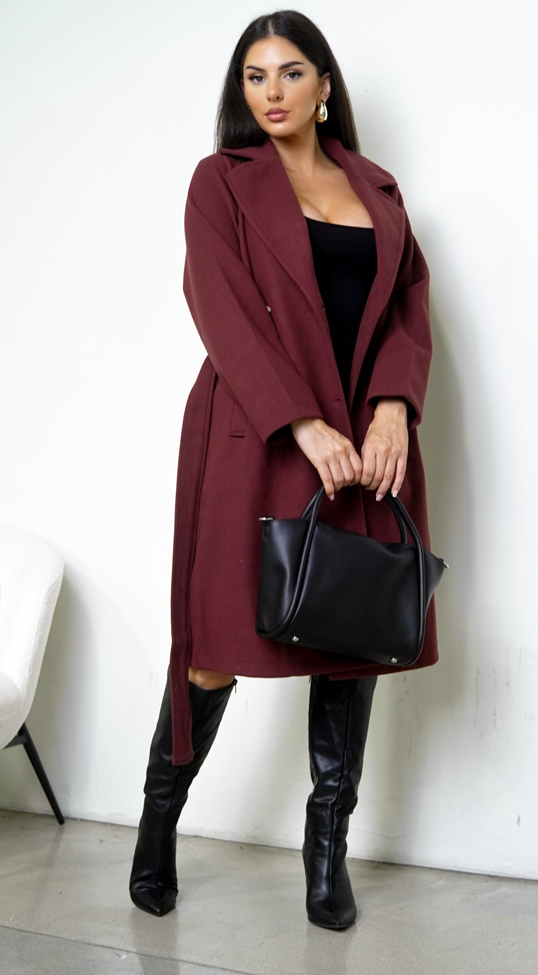 Belvra Classic Trench - Burgundy