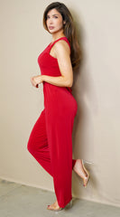 Anya Wide Leg Jumpsuit - Red
