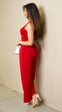 Anya Wide Leg Jumpsuit - Red