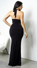 Zalyra Halter Cutout Maxi Dress - Black