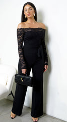 Calyra Lace Jumpsuit - Black