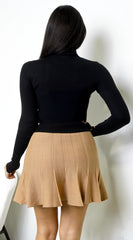 Solana Pleated Mini Skirt - Beige