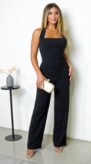 Evana Halter Jumpsuit - Black