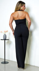 Evana Halter Jumpsuit - Black