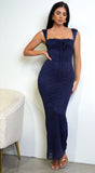 Gabriella Navy Blue Lace Maxi Dress