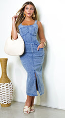 Sevinn Denim Midi Dress - Blue