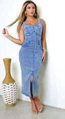 Sevinn Denim Midi Dress - Blue