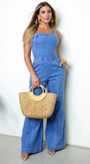Evolet Denim Jumpsuit - Blue