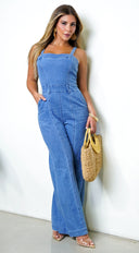 Evolet Denim Jumpsuit - Blue