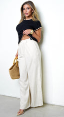 Gabrielle Contrast Trim Short Sleeve Top - Black