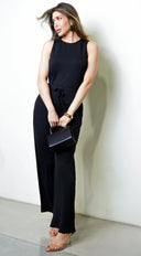 Mirage Sleeveless Waist Band Detail Jumpsuit - Black