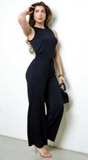Mirage Sleeveless Waist Band Detail Jumpsuit - Black