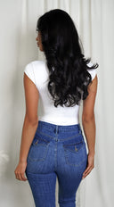 Harper Cap Sleeve Bodysuit- White