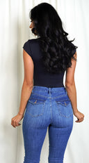 Harper Cap Sleeve Bodysuit - Black