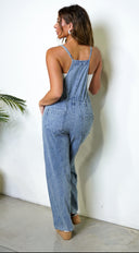Off Duty Utility Denim Jumpsuit - Blue