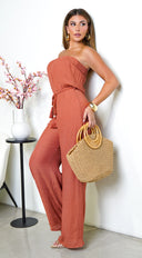 May Tube Jumpsuit - Brick
