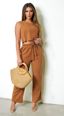 Neutral Code Linen Blend Set - Brown