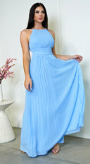 Leena Pleated Maxi Dress Blue | Dresses | Emprada S / Blue Leena Pleated Maxi Dress Blue | Dresses | Emprada S / Blue