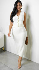 Rome Vest & Skirt Set - Cream