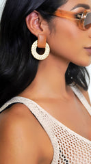 Bamboo Earrings - Ivory