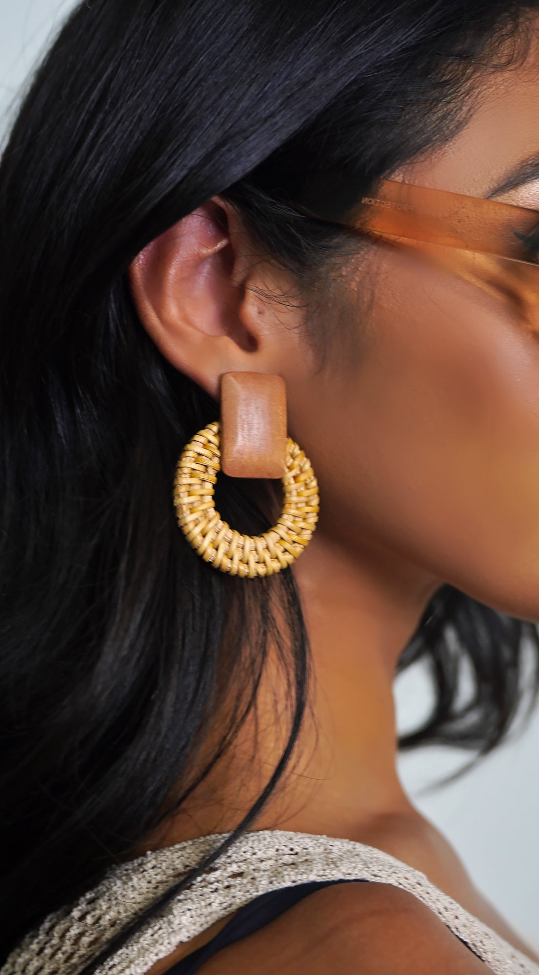 Bamboo Earrings - Khaki