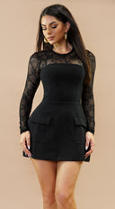 Nexa Strapless Mini Dress Romper - Black