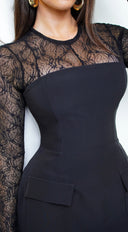 Nexa Strapless Mini Dress Romper - Black