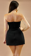 Nexa Strapless Mini Dress Romper - Black