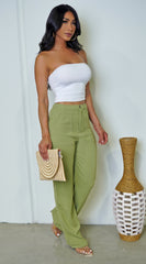 Cora Linen Pants - Green