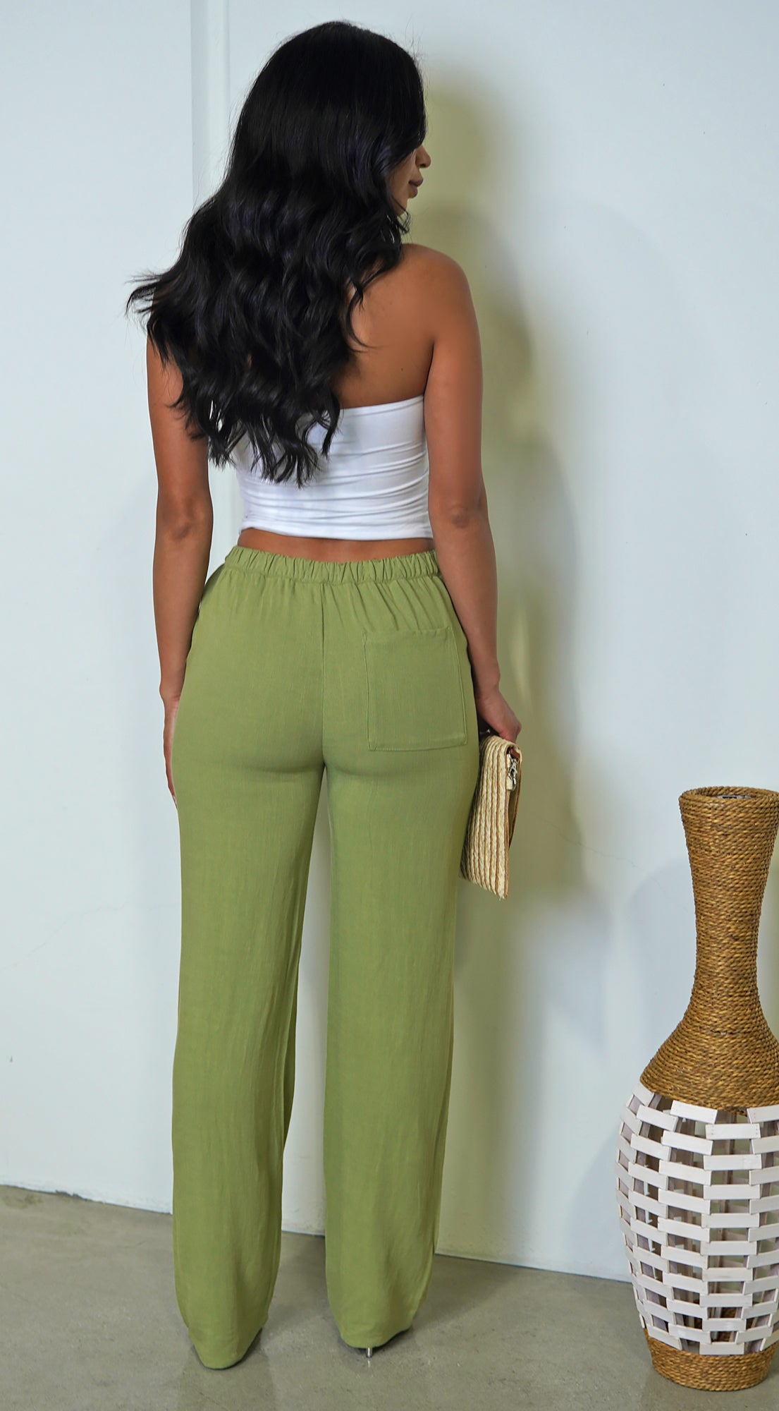 Cora Linen Pants - Green