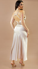 Lustra Satin Maxi Dress - Cream