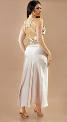 Lustra Satin Maxi Dress - Cream