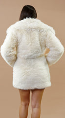 Cascade Faux Fur Coat - Ivory