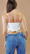 Juliette Jacquard Corset Top - White