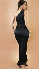 Axis One Shoulder Maxi Dress - Black